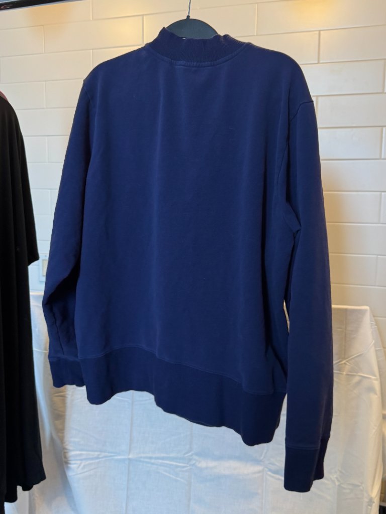 Euc Universal Standard Zoe Half Zip Funnel Neck Pullover Us M (18-20) Navy — image 6 of 8
